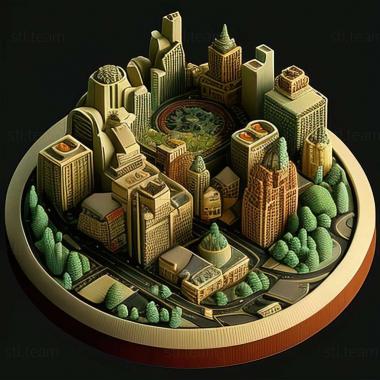 3D model SimCity 2000 game (STL)